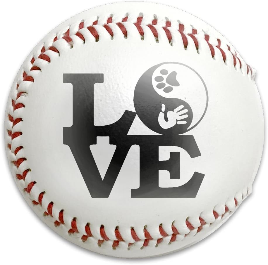 LWJW88 Love Yin Yang Dog Paw Baseballs/Softballs,Advance Baseball,Reduce Impact