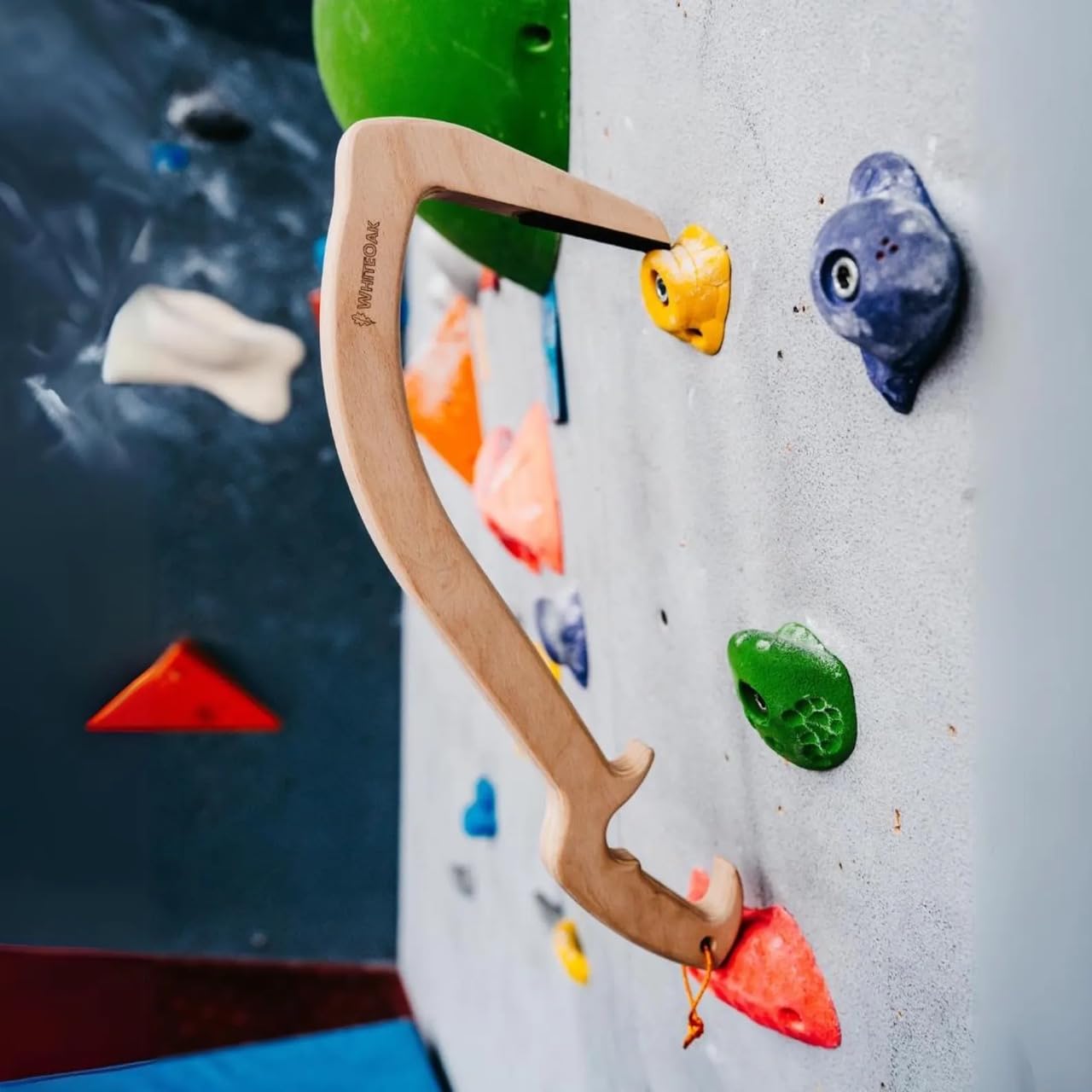 Whiteoak - Piolet de madera para entrenamiento en interiores para escalada en hielo, herramientas secas y entrenamiento de escalada, accesorios para equipo de escalada con punta de goma Vibram, 1 par