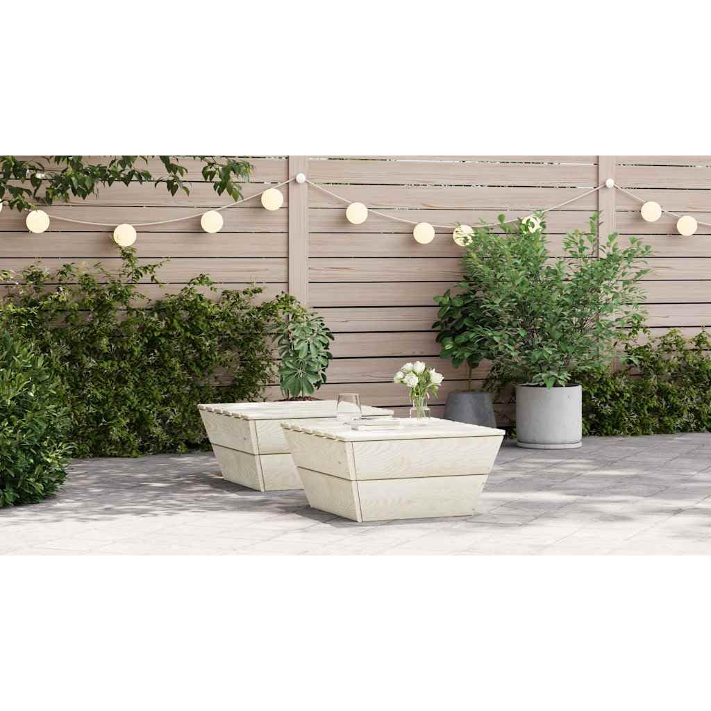 vidaXL 2X Madera de Abeto Impregnada Mesas de Jardín Centro Exterior Patio Terraza Balcón Café Té Sofá Muebles Mobiliario Duradera Robusta
