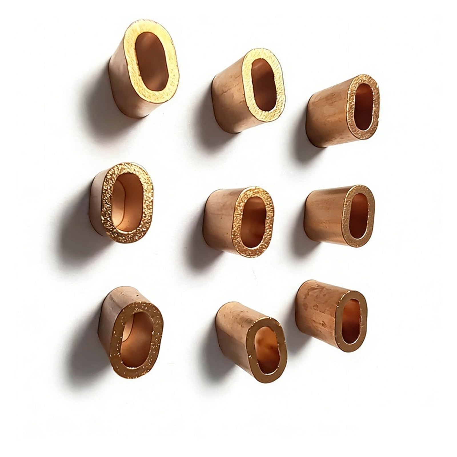 Manchon rond cuivre sertissage Embouts ovales en cuivre de taille M1 à M12, raccords boucle sertir, Clip fixation for câble acier, pince Ellipse(Size M12 1pcs)