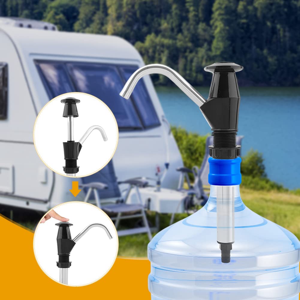 Robinet de pompe à main pour évier, évier, évier, pompe à main double action pour camping, remorque, camping-car, véhicules de travail (noir)