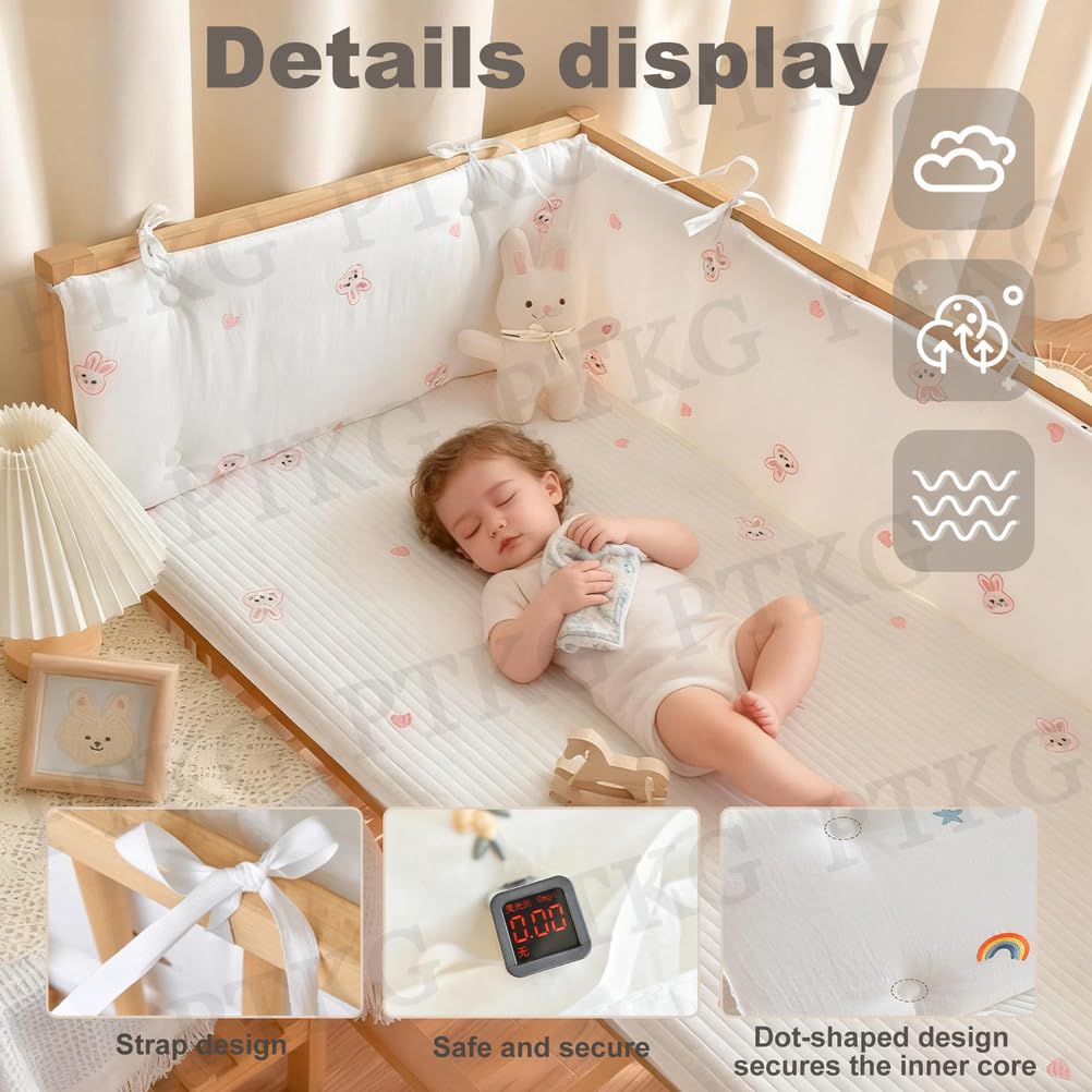 Tour De Lit Respirant Barrière Lit Bébé Gonflable VEVOR - 132cm (Lot De 2, Sécurité Anti-chute) Tour De Lit Bébé