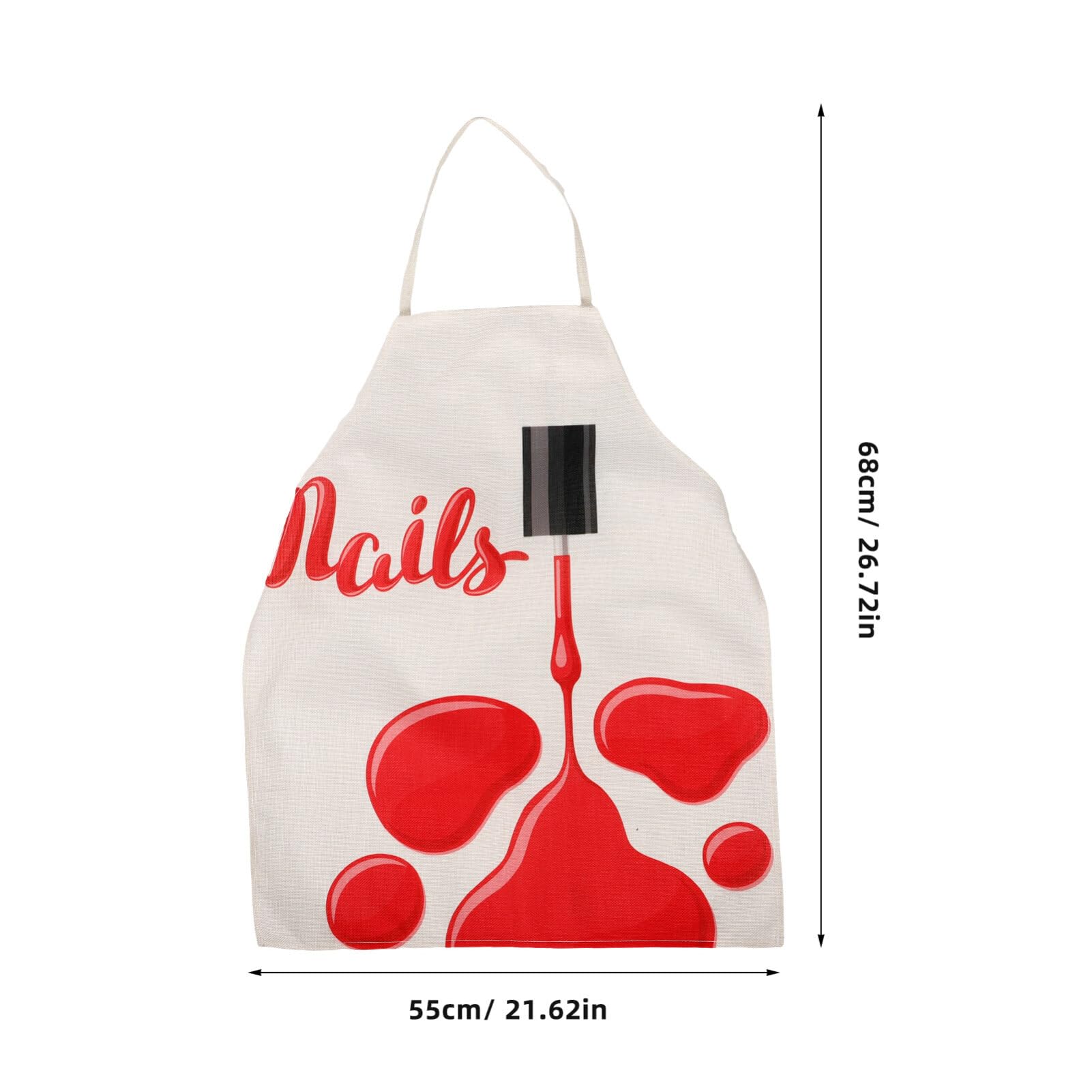 Nail Tech Apron Adjustable Neck Long Ties Cosmetic Manicurist Switsch Scouring Nail Apron Nail Techs Art Supplies, WQL0179-11, 68x55 cm - Image 2
