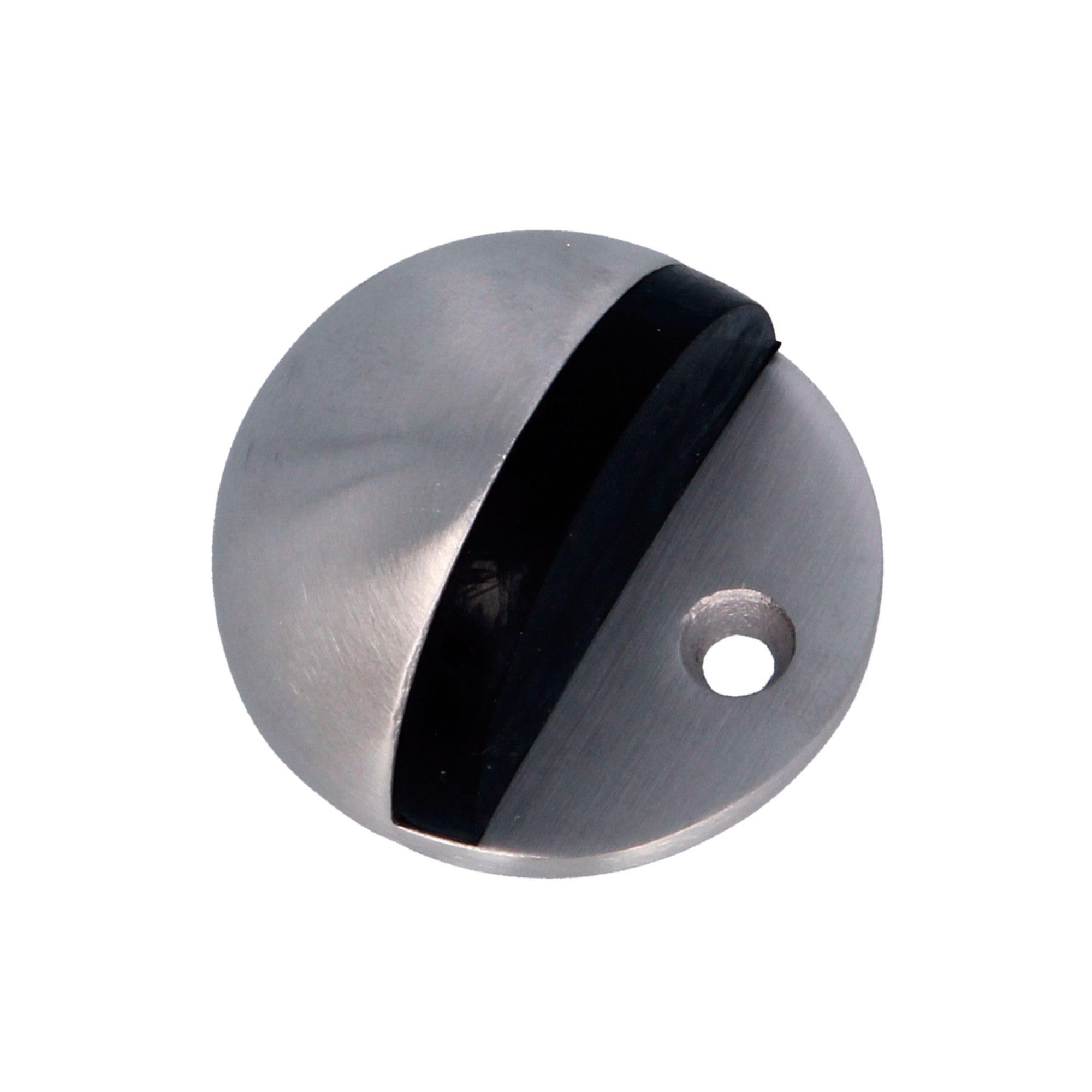 Amig Mate. - Door Stop, Diameter 45 X 25 Mm, Fixes To The Floor By Screw, Easy Bracket To Protect Walls From Impacts And Scratches, Prevents Carriers, Stainless Steel 18/8 Matte