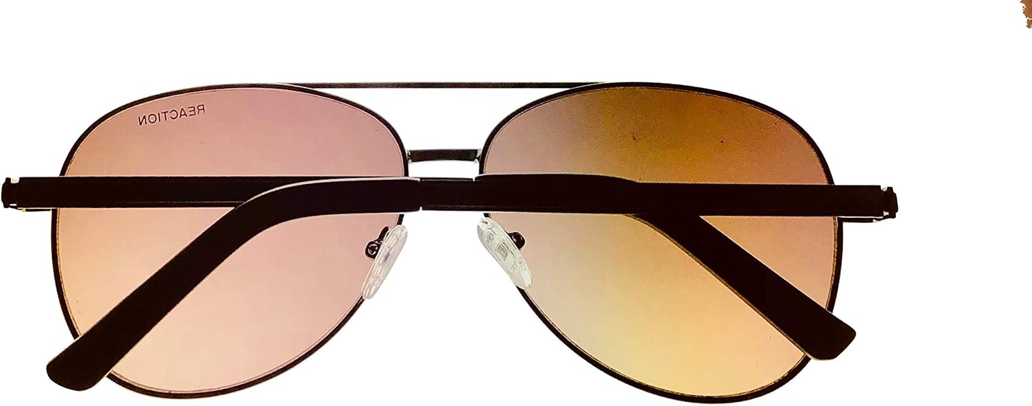 Kenneth Cole Reaction Mens Shiny Gunmetal Aviator Sunglass, Gradient Lens KC1356. 8F