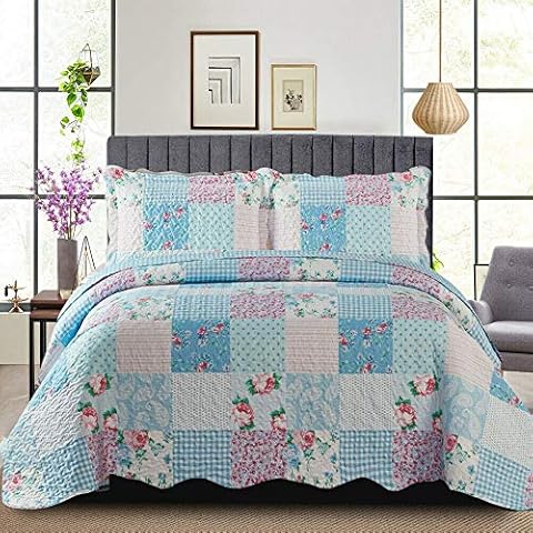 Patchwork Bedspread with Pillow Case Cover