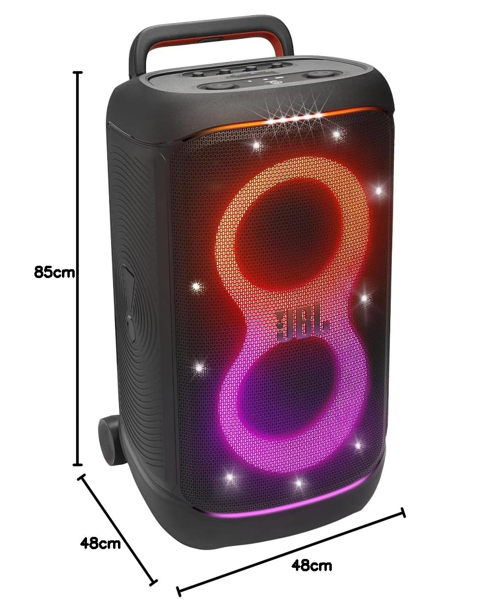 JBL Partybox 520, Speaker Wireless Bluetooth, 15 Ore di Autonomia, Design Portatile, Splashproof IPX4, Suono JBL Pro con AI Sound Boost, Connessione Multi-Speaker Auracast e Ingresso Mic, Nero