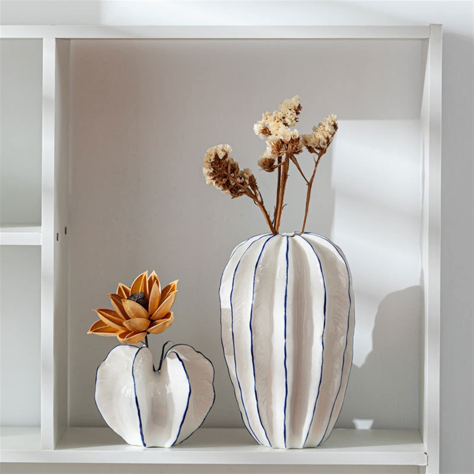 Florero Jarrón de Fruta imitación, Boca pequeña, Estilo Moderno Creativo, arreglo Flores secas cerámica, decoración jardinería for el hogar(Pequeño)