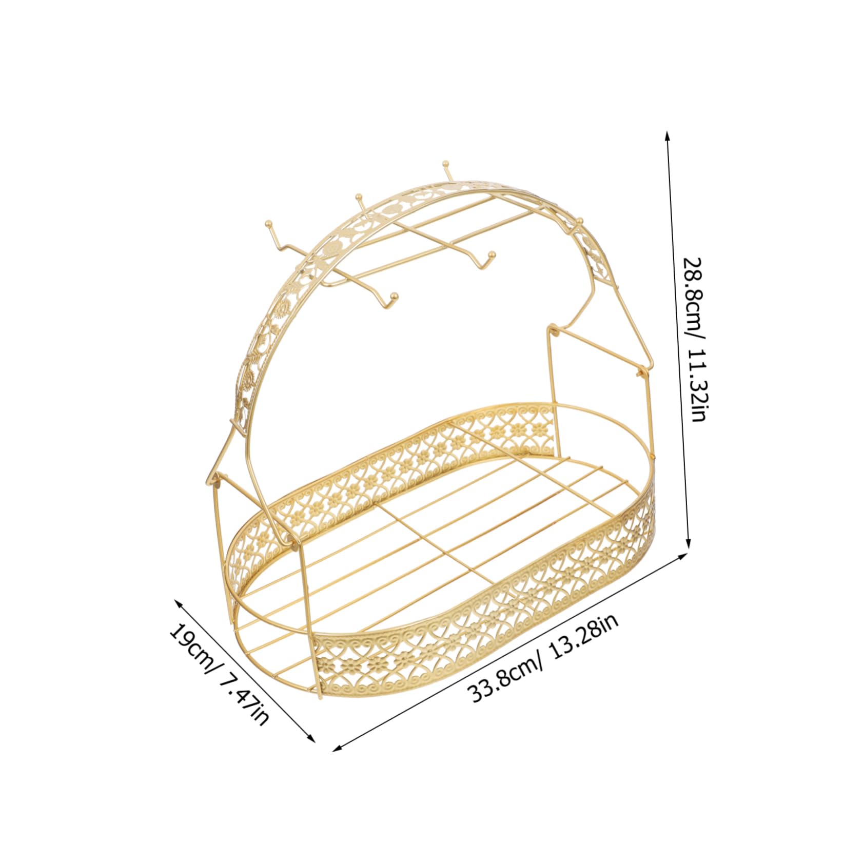 STOBAZA Coffee Mug Holder with Hooks Coffee Cup Rack Tree Stand for Kitchen Countertop Stylish Storage for Mugs Tea Cups and Wine Glasses Iron Design