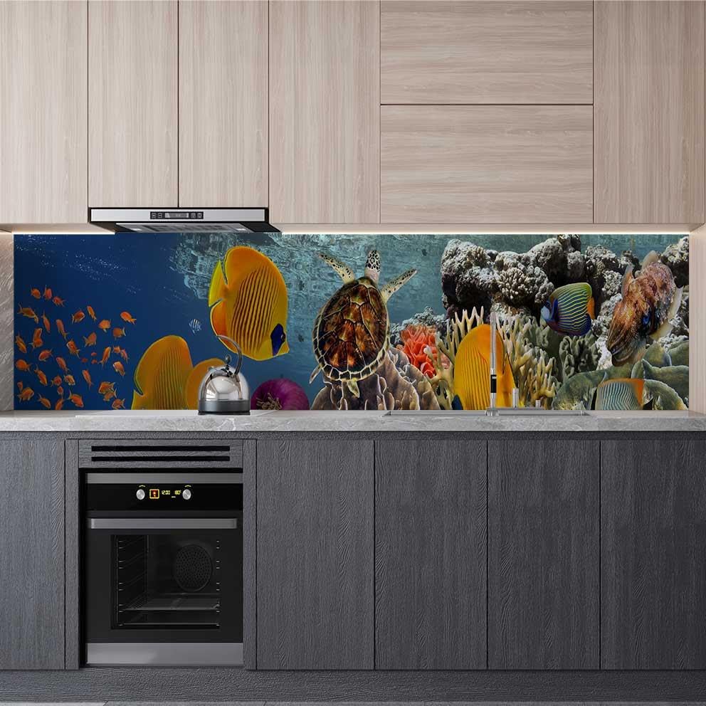Mutfak Tezgah Arası Folyo Fayans Kaplama Folyosu Kızıldeniz 60x400 CM