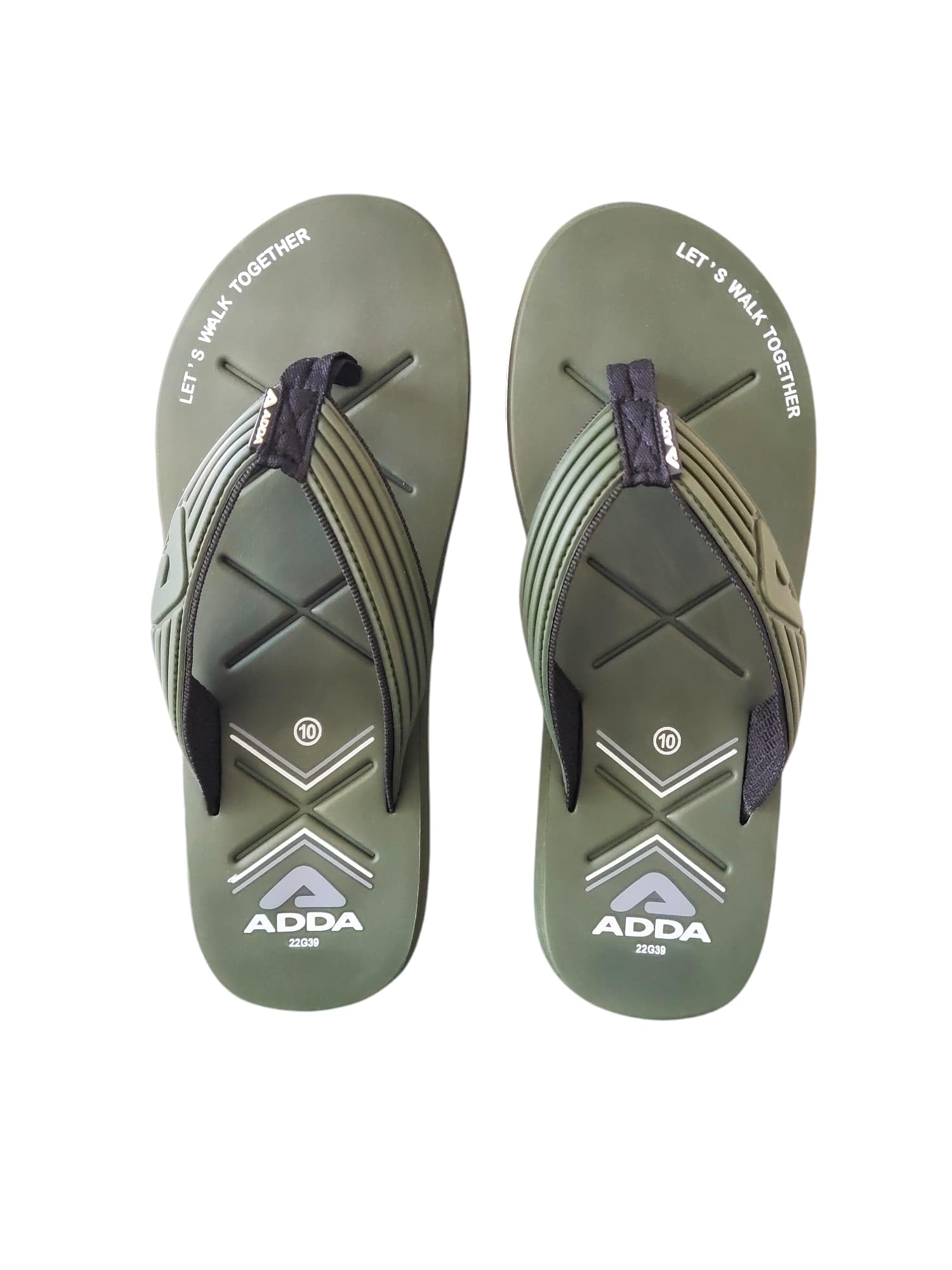 adda Thunder Men's Olive Flip-Flops, TPR Sole, UK Size 10, Lightweight Comfort-picture-30