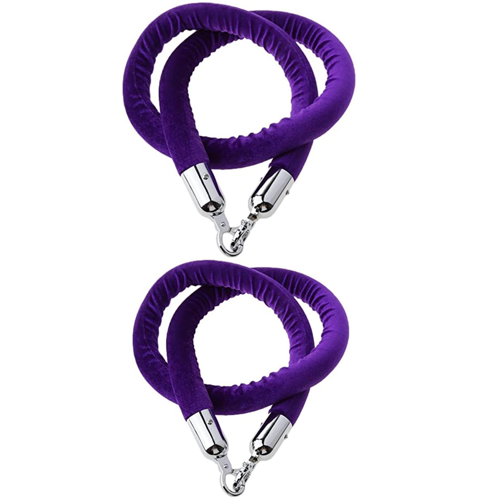Corde de barrière file d'attente avec corde de poteau de maintien argentée violette 1m
