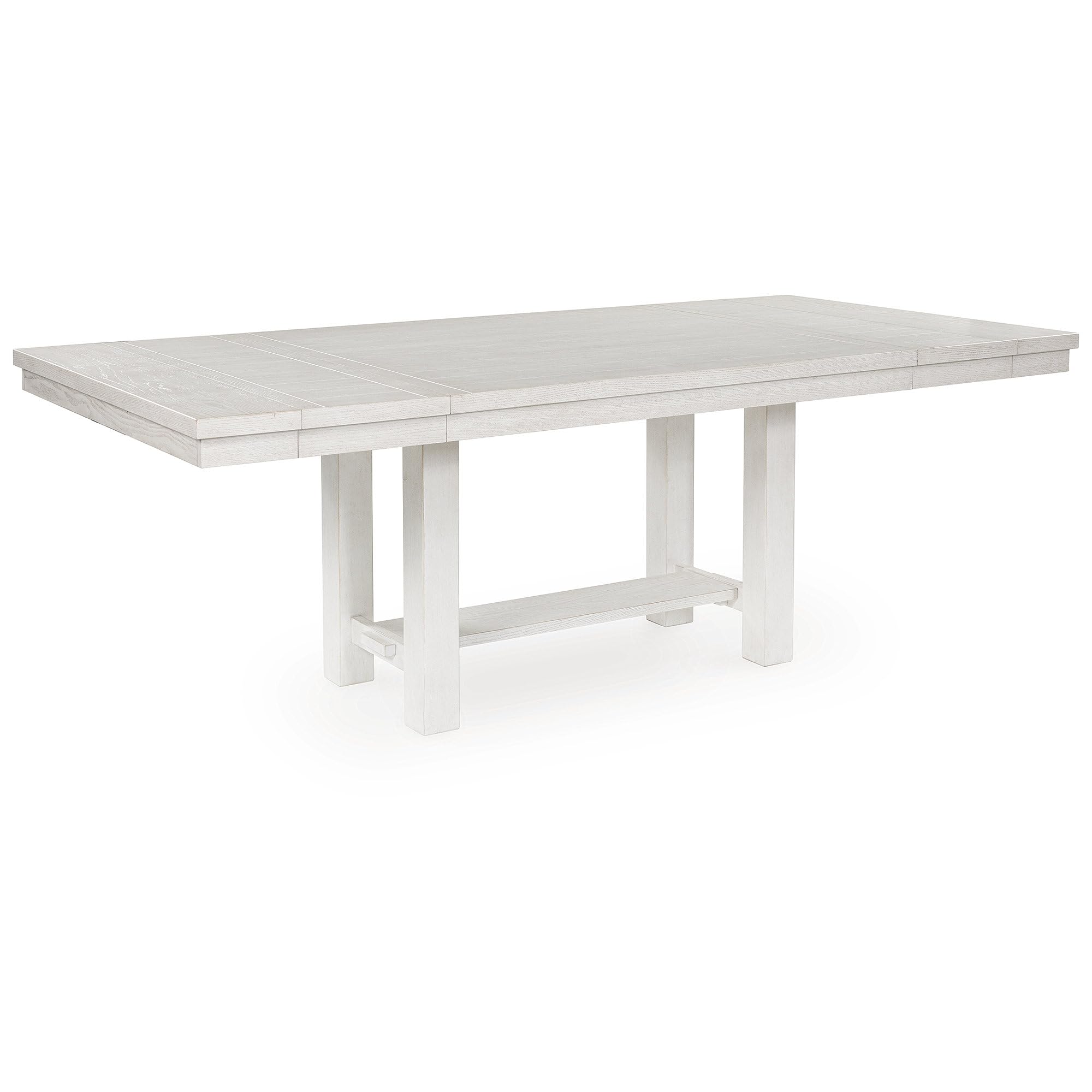 Signature Design by Ashley Robbinsdale Casual Removable Center Leaf Dining Extension Table with Trestle Base, Wood, Ash Veneer, Tabletop with Planked