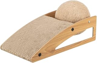 Kratzrampe mit Ball, Kratzpappe/MDF, 40 × 17 × 20 cm