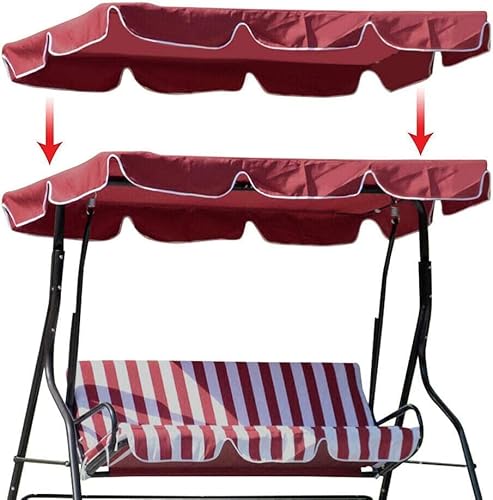 Oxherd Porch Swing Canopy, Replacement Waterproof Swing Top Cover, Garden Swing Seat Replacement Canopy Sun Shade Awning Cover Outdoor Patio Ham-Mock Swing Canopy (Red,77X43 Inch) #TOP2