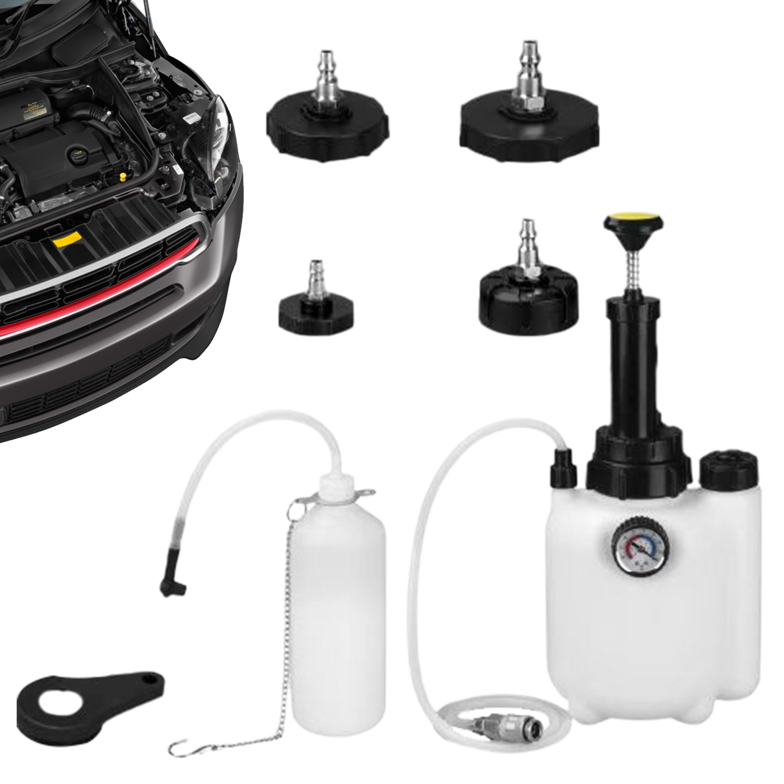 Generico Kit Sgonfiatore Liquido Freni - Strumenti Sgonfiaggio Freni 3 | Litri per Cambio Olio - Attrezzo Monopersona per Appassionati Auto Principianti Meccanica Fai da Te