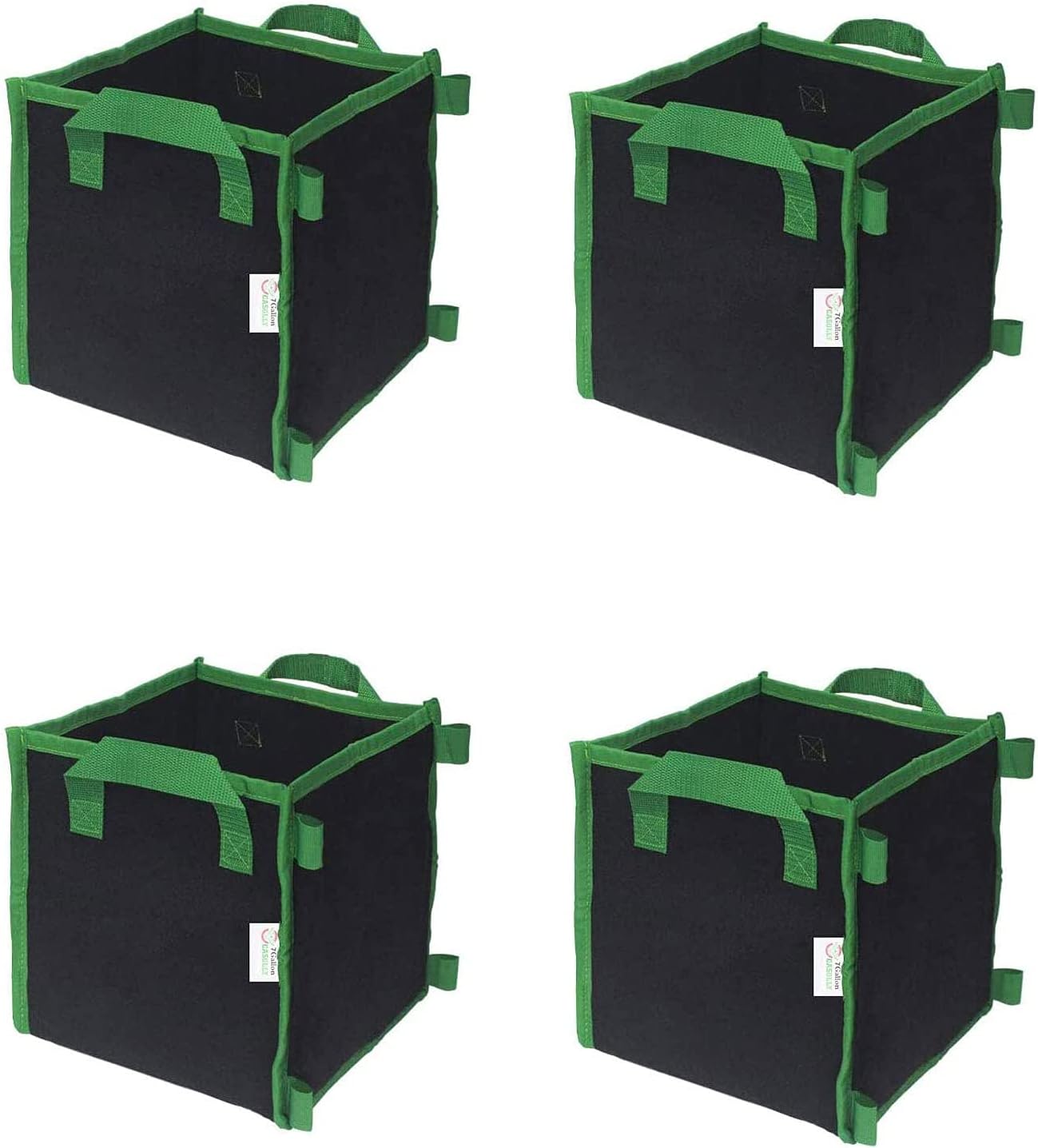 4 Pack Square Grow Bags Planting Pots for Plant Growth & Cultivation