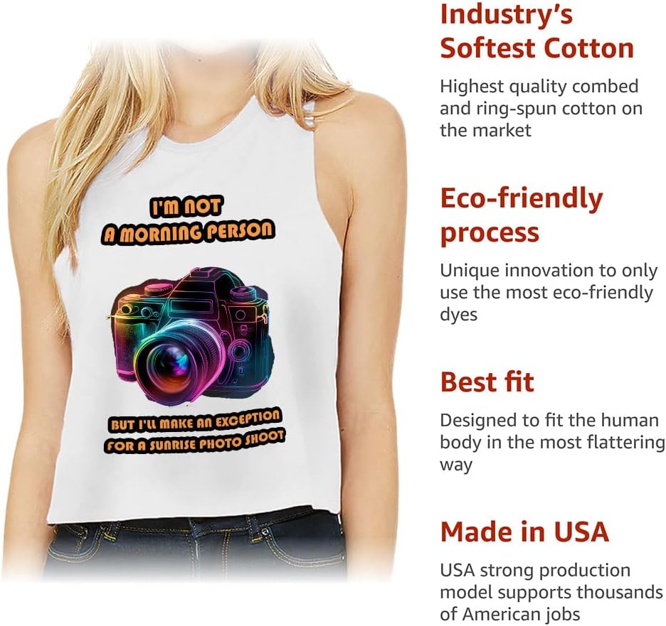 I'm Not a Morning Person Racerback Cropped Tank - Print Women's Tank - Graphic Tank Top