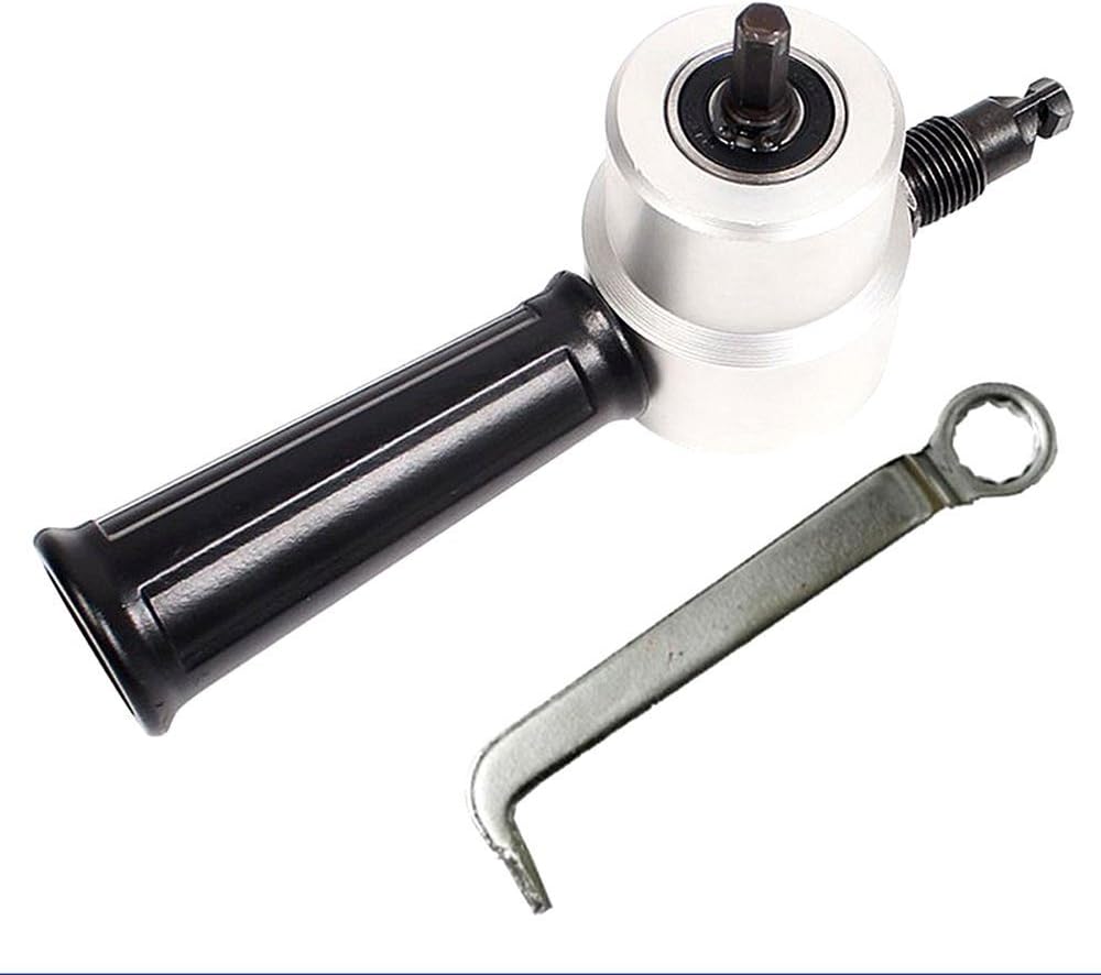 Raysen Double Head Sheet Metal Cutter Nibbler Cutter 360 Degree Adjustable Power Drill Nibbler Cutting Tool Kit