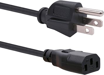 TWTADE Monitor TV Power Extension Cord 10ft 3 Prong 10A 250V 18AWG, UL Certified,Replacement Cable for VIZIO TV, Many televisions I-038