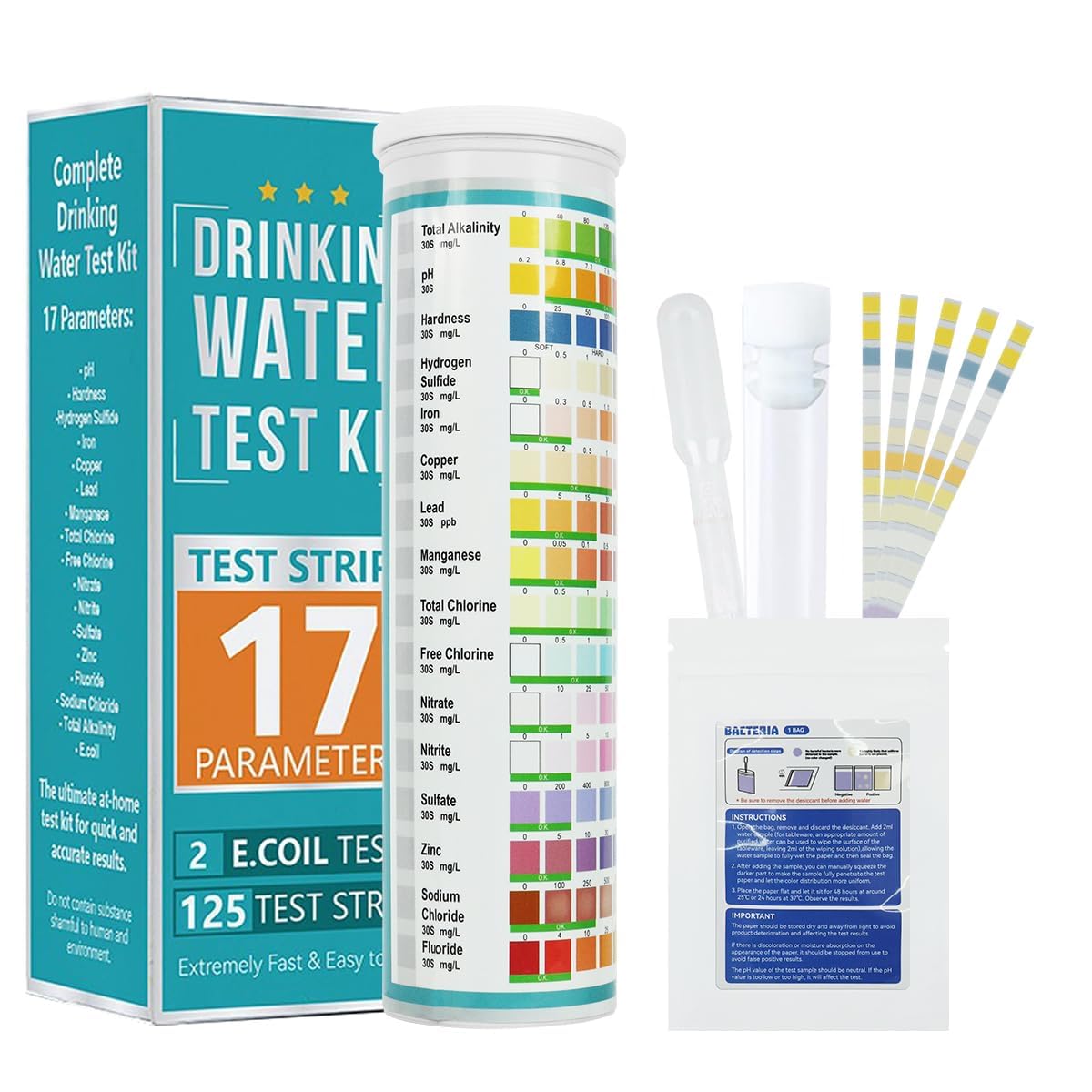 INOBACK 125-Count Water Testing Strips, 17 in 1 Water Qulity Test Strips for Swimming Pool Aquarium Test Strips Freshwater Saltwater Test Strips for Total Alkali Cyanuric Acid Residual Chlorine, More-image-17