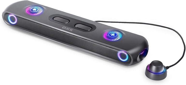 OXS Thunder Pro Gaming Soundbar with 5.1.2 Dolby Atmos Surround Sound System, Built-in Woofer, Bluetooth Multi-Connection, 3 Pro Gamer Modes, Sleek Toggle Design, for Pcs and Gaming Consoles