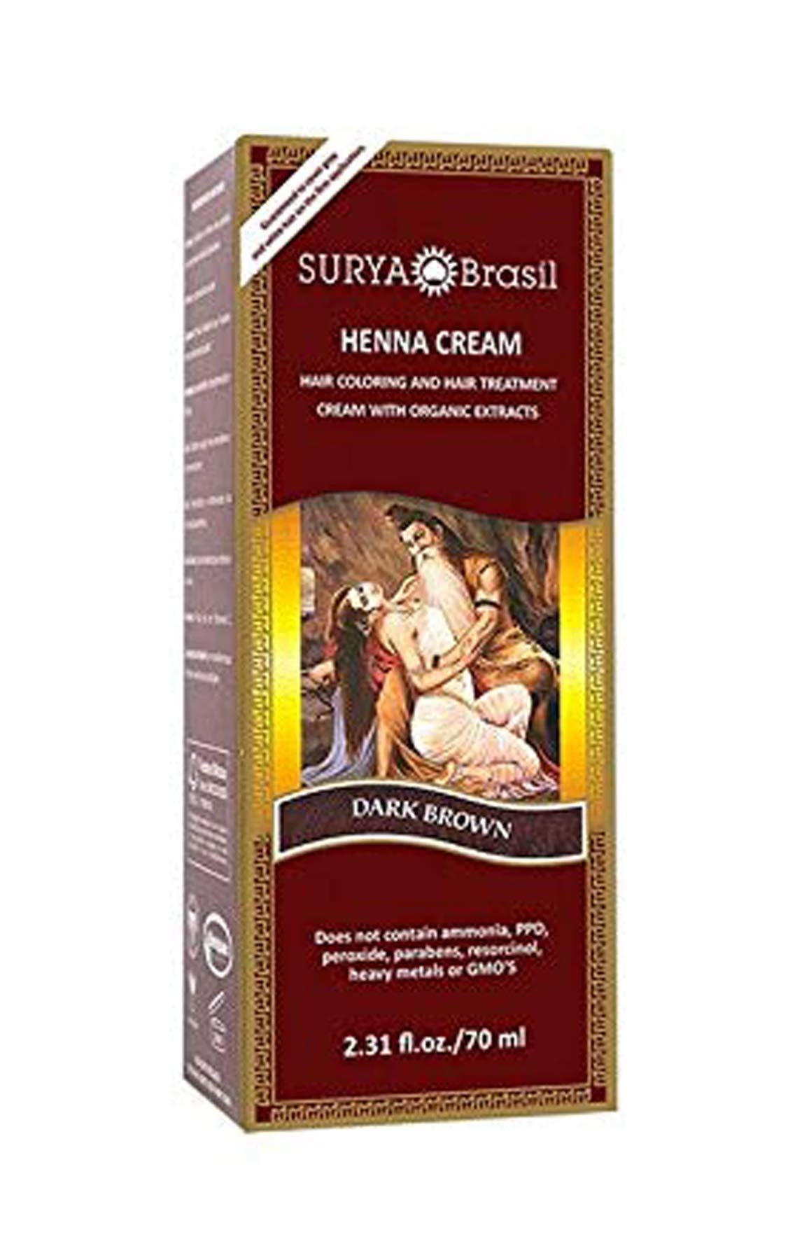 Surya Brasil Henna Cream - Natural Hair Colouring - Dark Brown - 70ml