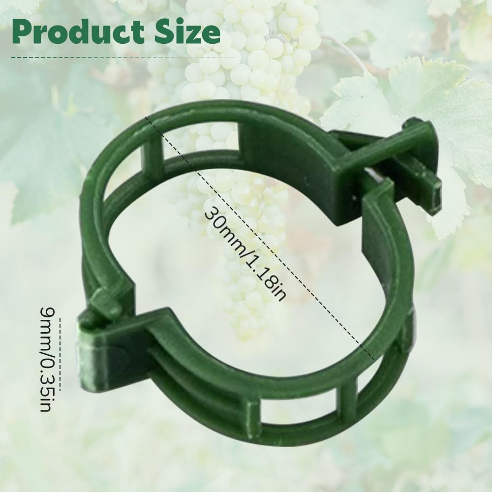 Pflanzenclips für Kletterpflanzen, Pflanzenstütz-Clips aus Kunststoff, Gartenclips, Kunststoff-Spalier-Clips, Tomaten, Weinreben, Gemüse, Pflanzenbefestigungsclips, Gartenbedarf (150, Grün)