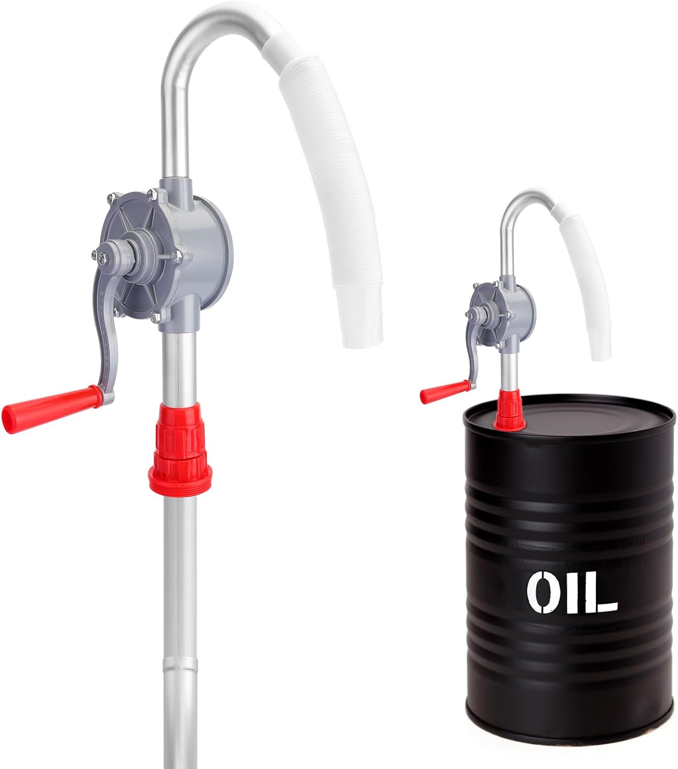 Barrel Fuel Pump, Hand Crank Rotary Pump 55 Gallon Drum