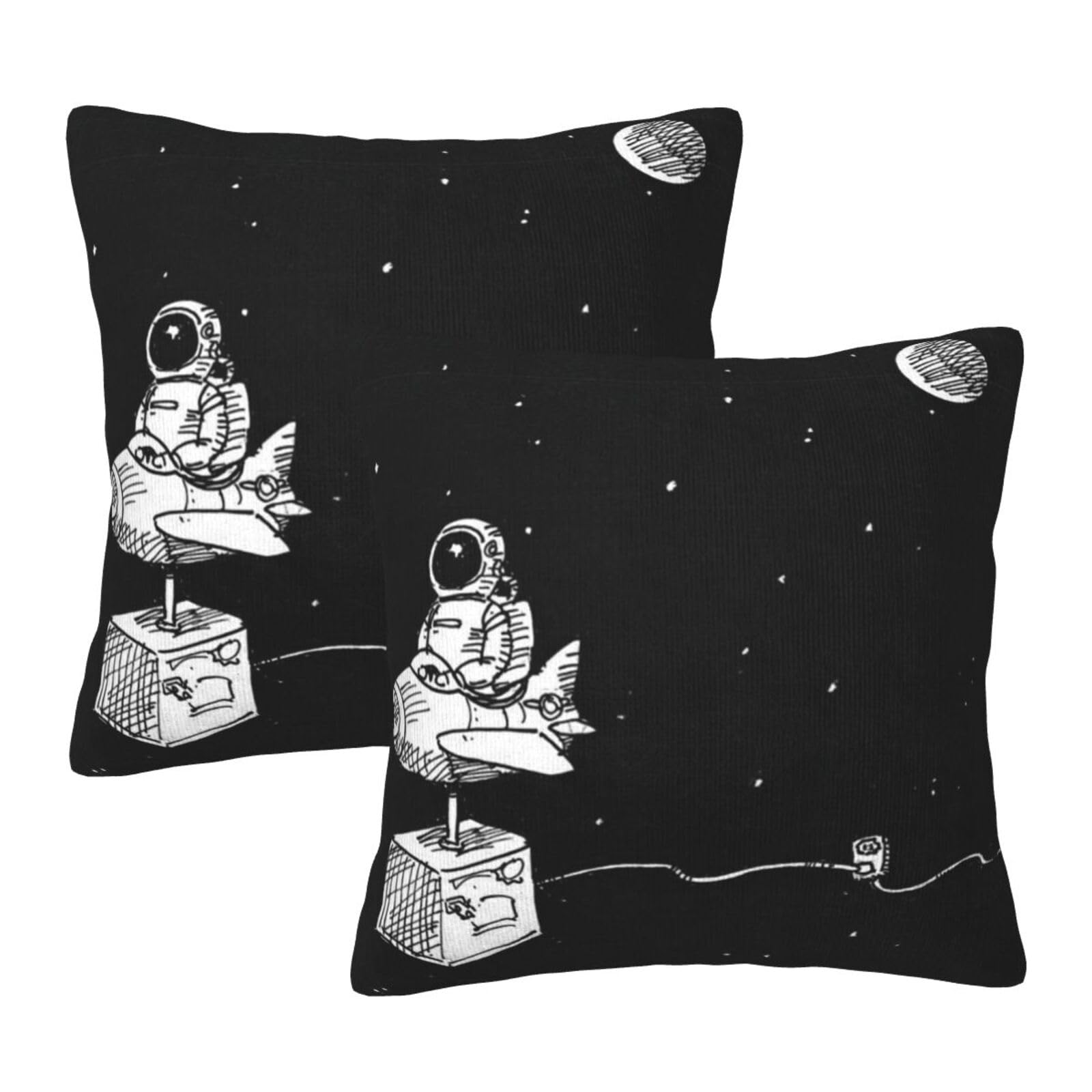 Taie d'oreiller galaxie lot de 2 en microfibre douce imprimé astronaute 65x65