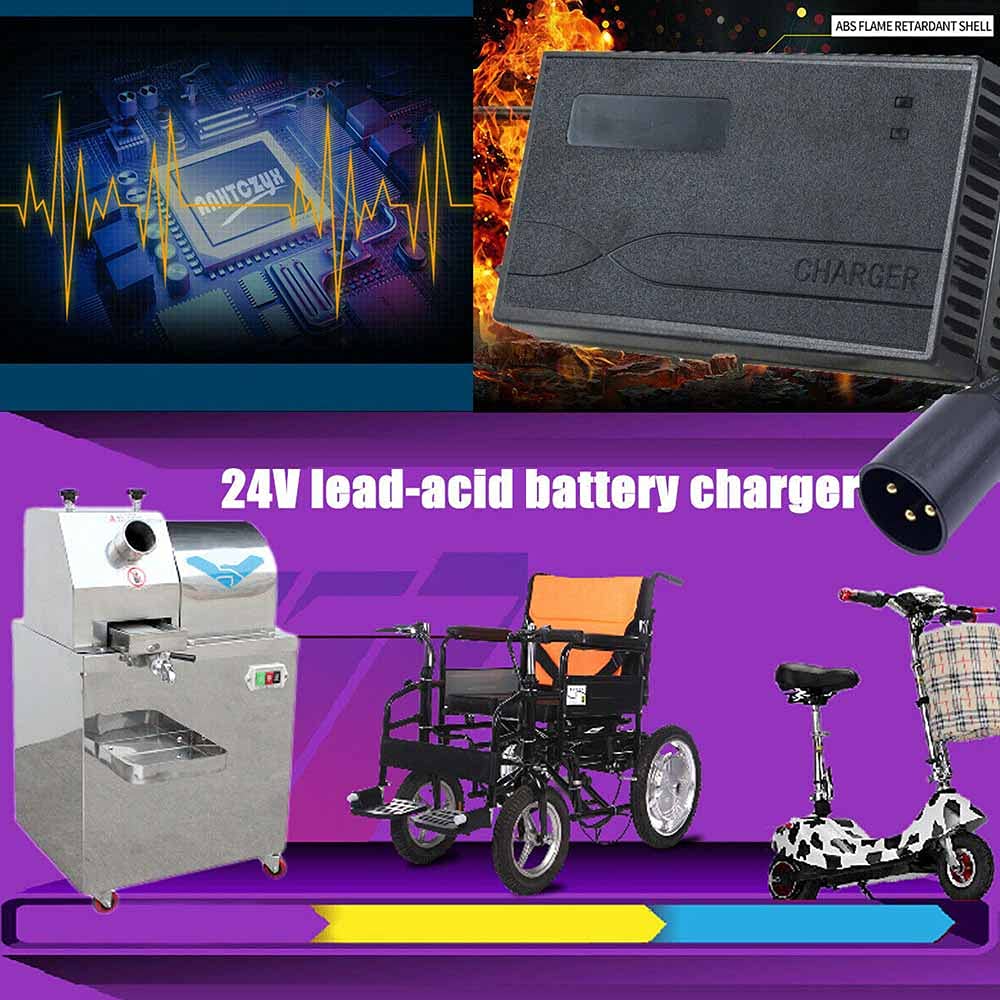 Wheelchair Charger, 3pin 24v 5 Amp 5A Heavy Battery Charger,Duty 12AH