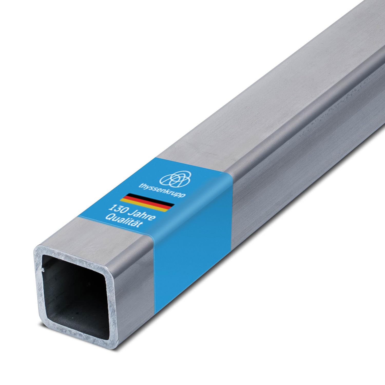 thyssenkrupp Vierkantrohr Edelstahl 25 x 25 x 2 mm in 2000 mm Länge | Quadratrohr Hohlprofil V2A Profilrohr | 1.4301 AISI 304