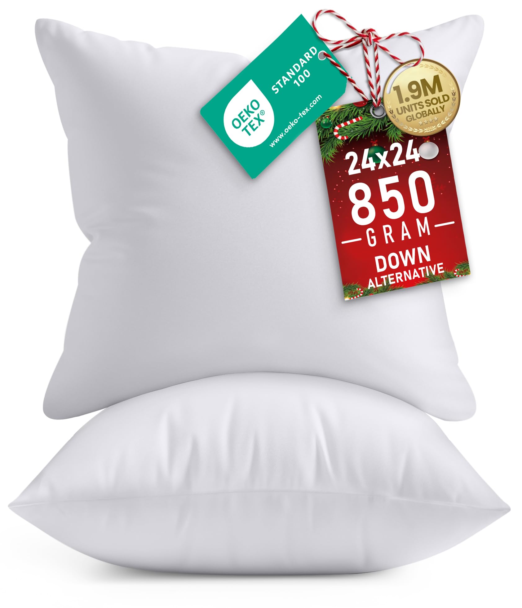 Utopia Bedding Throw Pillows Insert - Bed and Couch Pillows - Indoor Decorative Pillows 24" x 24" (60 x 60 cm) White UB1318
