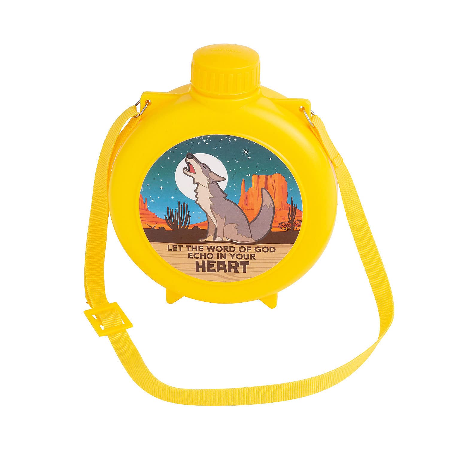 Fun Express 8 Pieces Southwest VBS Canteens, Holds 12 oz, BPA Free Plastic, Party Supplies, Yellow