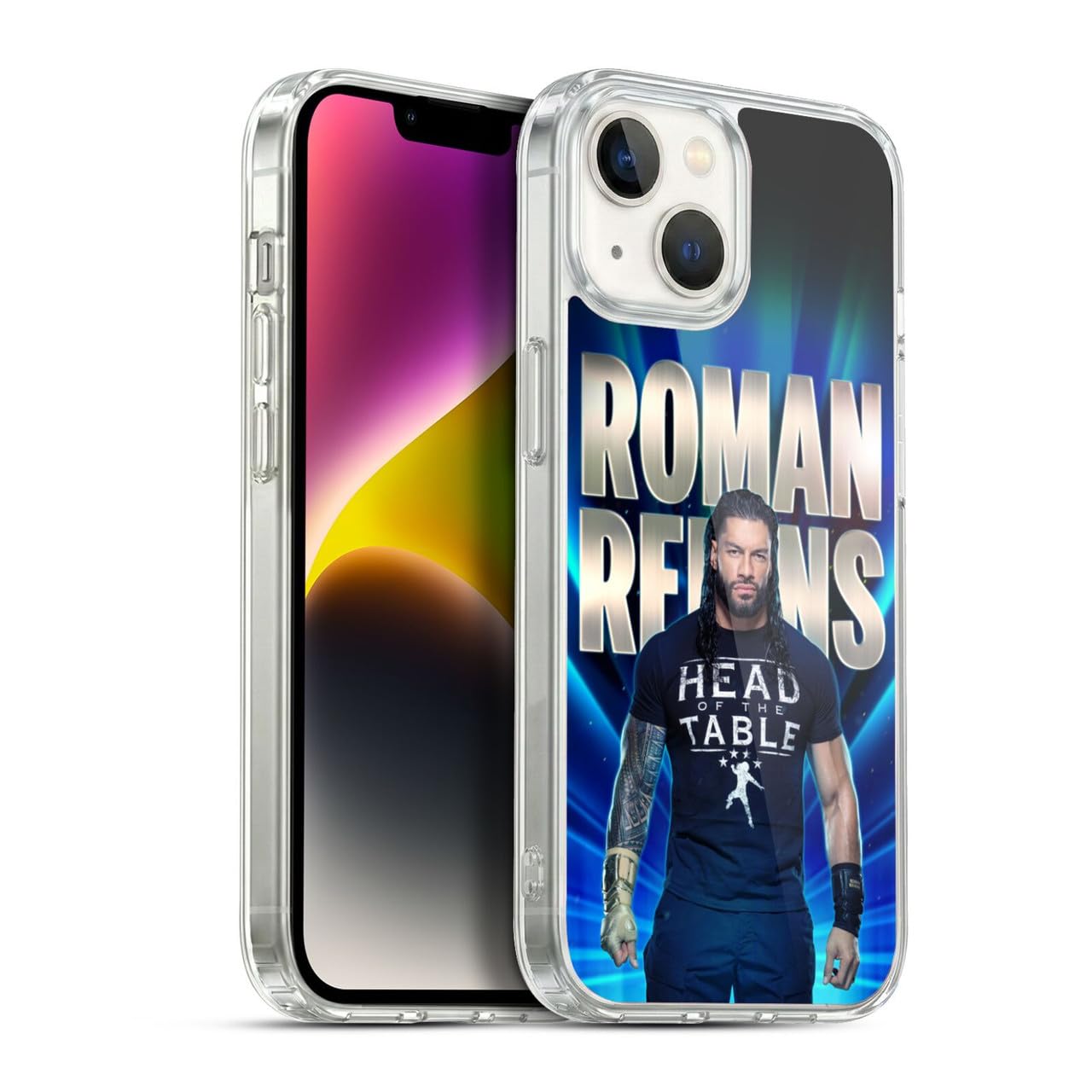 Head Case Designs Licenza Ufficiale WWE Roman Reigns 2 R. Reigns Grafiche Custodia in Gel [Protezione di Grado Militare] Compatibile con Apple iPhone 14