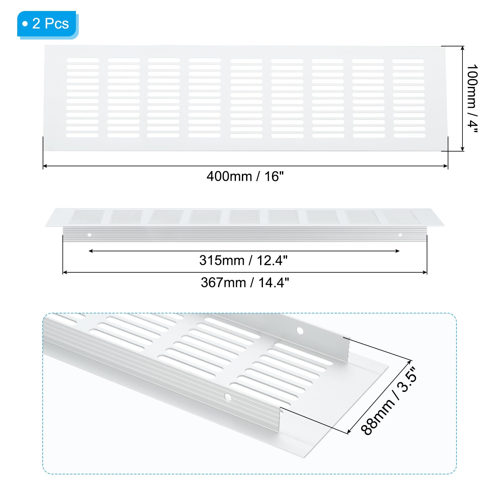 PATIKIL 16 x 4 Inch Door Air Vent Cover - Image 2