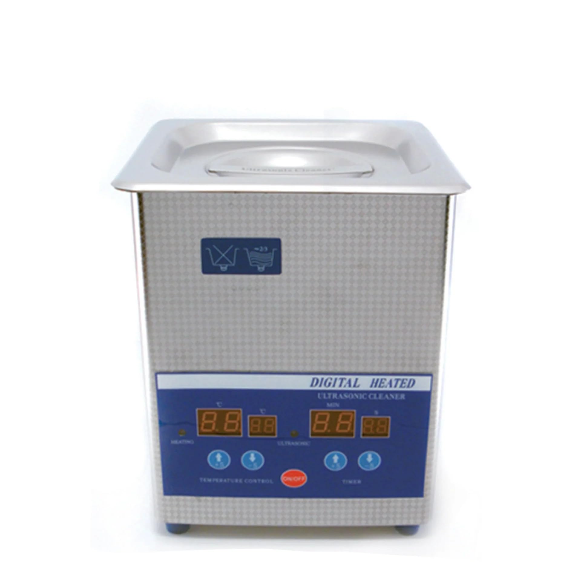 Pequeña máquina limpiadora ultrasónica – Acero inoxidable digital de 2 L, sistema de limpieza profunda de grado médico de 40 kHz con temporizador y calentador ajustables, limpiador profesional para