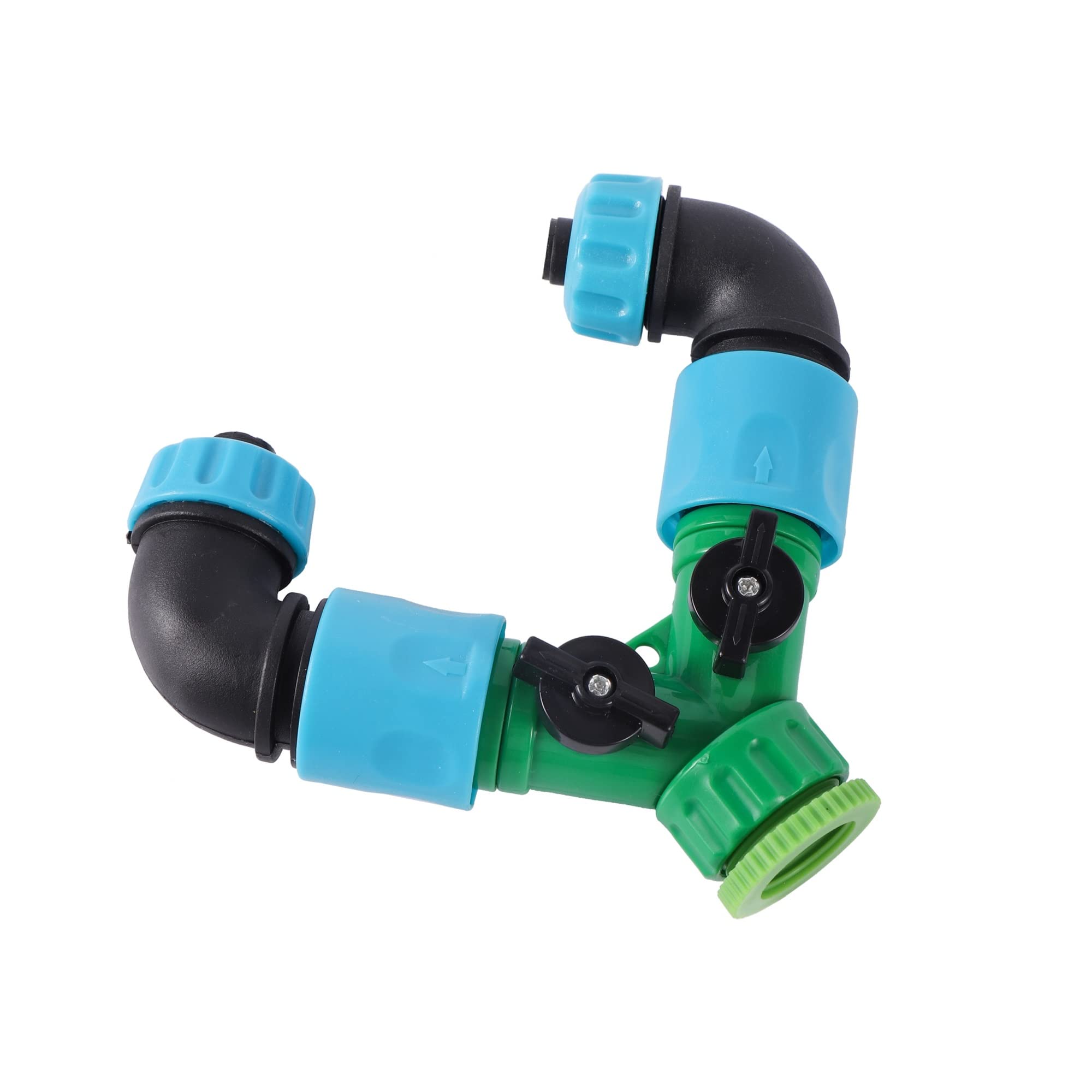 Tuyaux d'arrosage 16mm connectés avec cette vanne de dérivation 2 voies pour jardin