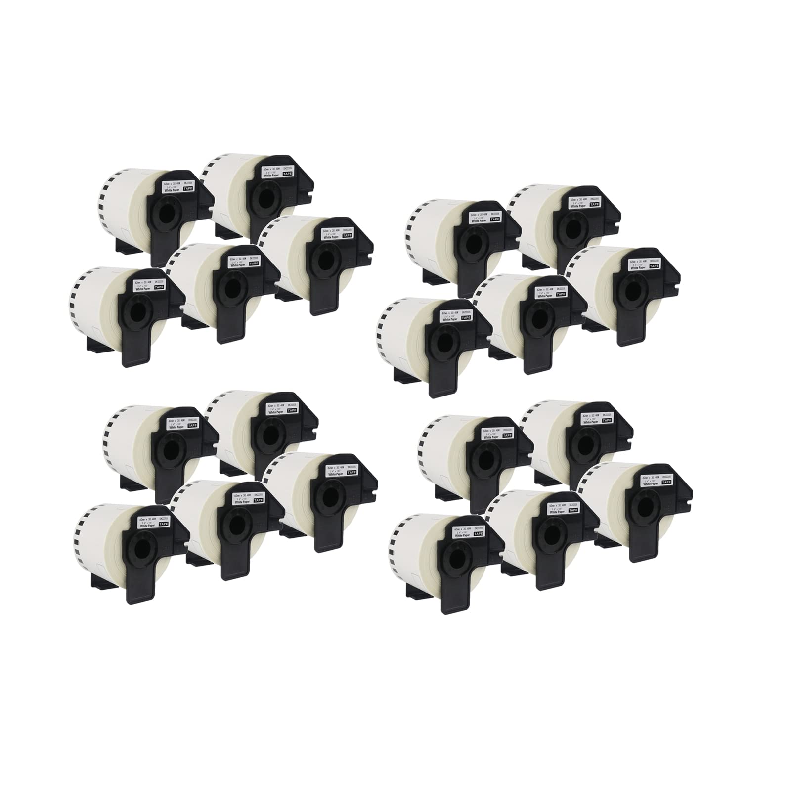 Top Fresh 20 Rollen Kompatibel DK22205 62mm x 30.48m Endlosetiketten Ersatz für DK-22205,Kompatibel für QL-500/QL-550/QL-570/QL-580N/QL-650TD/QL-700/QL-710W/QL-800/QL-810W/QL-1050/QL-1060N/QL-1100