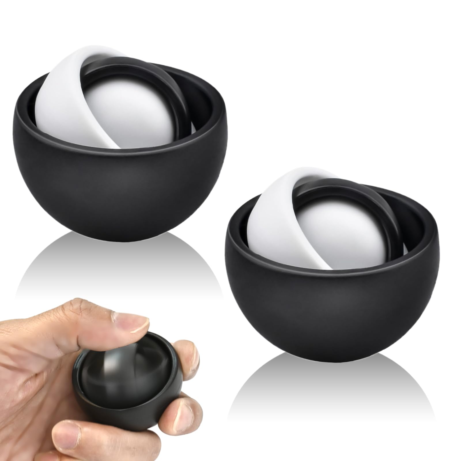 Fidget Toys Adults 2 PCs, Sensory Figette Spinner Anxiety Stress Relief Toys Quiet Fidgets Gyro for Autism ADHD Kids Gifts Cool Gadget Office Desk Toy Easter Basket Stuffers for Teen Boys