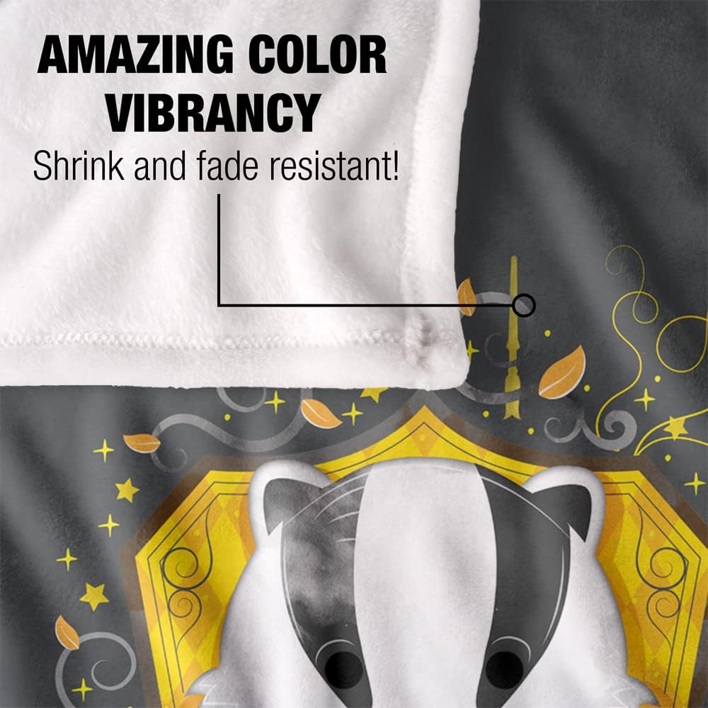 Harry Potter Watercolor Hufflepuff Crest Silky Touch Super Soft Throw Blanket 36" x 58"