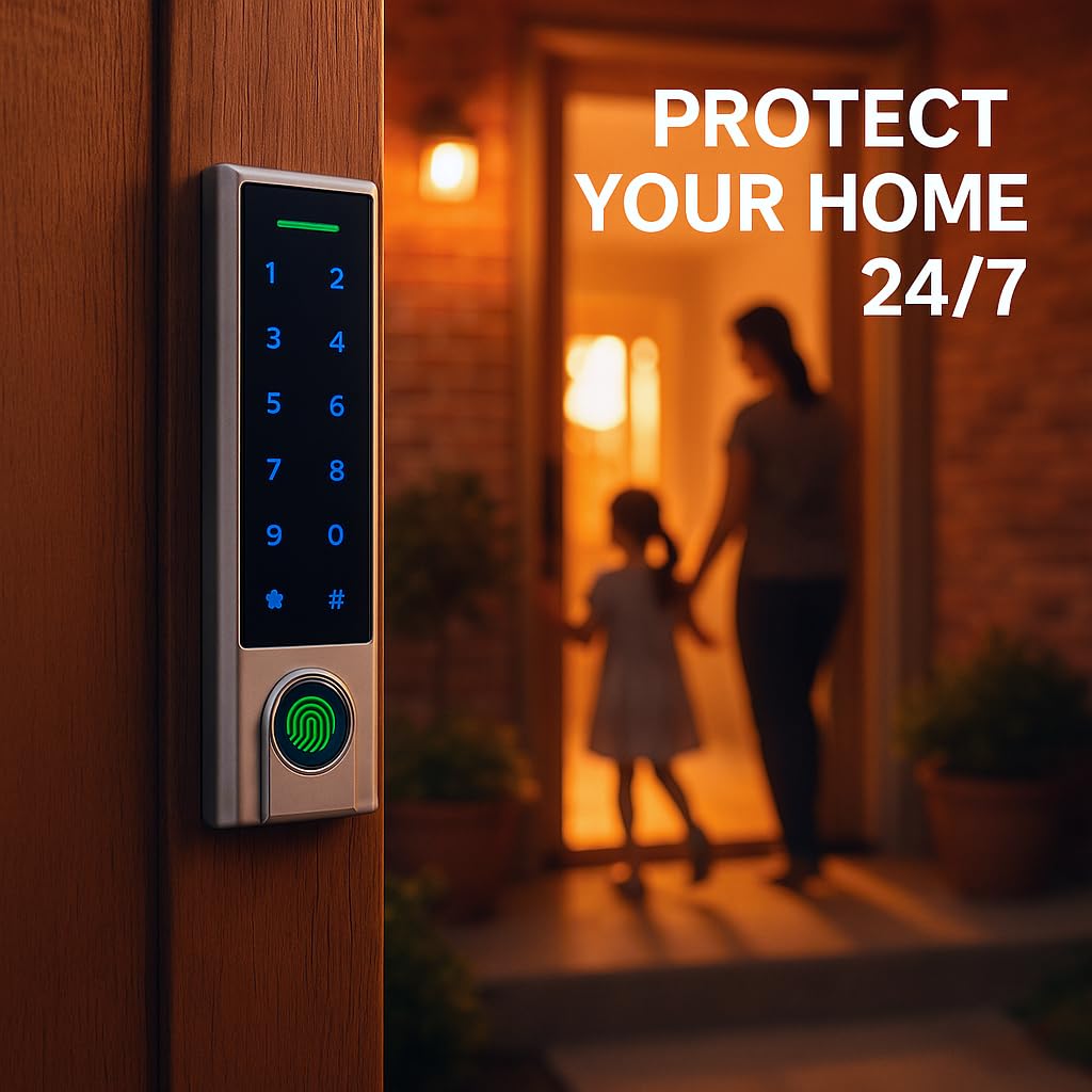 Tuya Tastiera di Controllo Accessi, Tastiera Apriporta Sistema di Controllo di Accesso Tramite Tuya Smart/Codice/Impronta Digitale/RFID Schede, Impermeabile Impronte Digitali Keypad