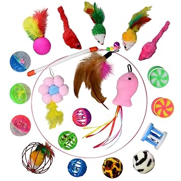Adorcat Interactive Cat Toys Variety Pack for Kitty, Pack of 20