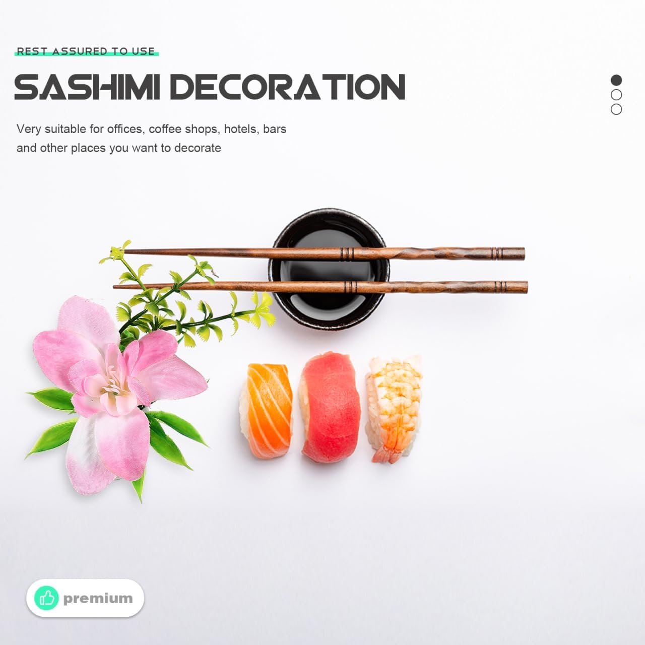 ORFOFE 12Pcs Sushi Plate Flower Ornaments Artificial Flower Decors for Sushi Serving Plates Kitchen Dining Party Decorations