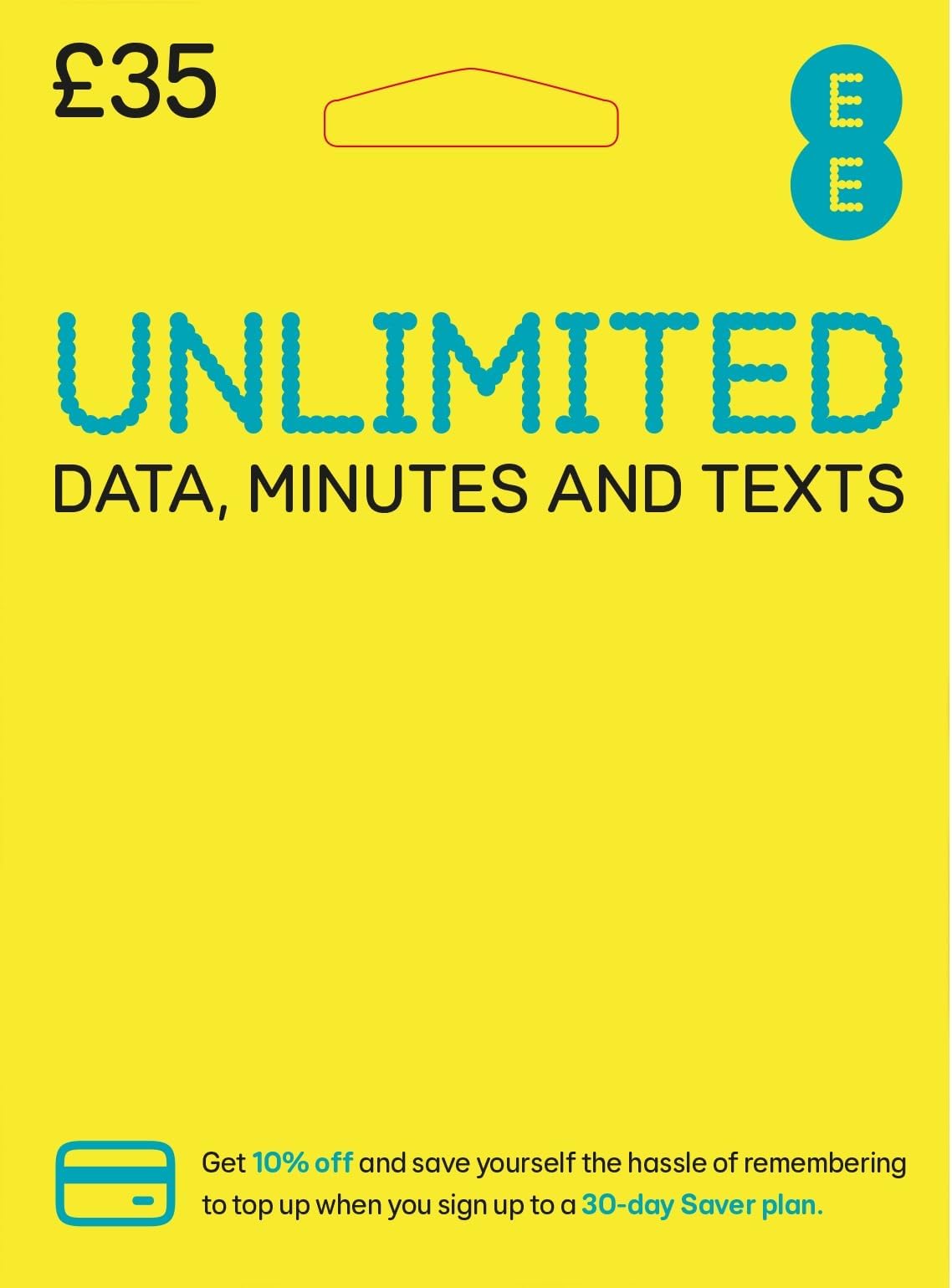 EE Unlimited Data Calls and Texts Pay As You Go Sim Card