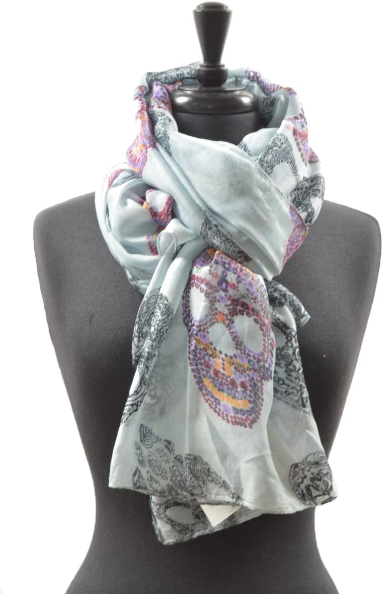 Fabulouscarves Large Soft Women's Aztec Skull Candy Print Scarf Sarong Wrap Oblong
