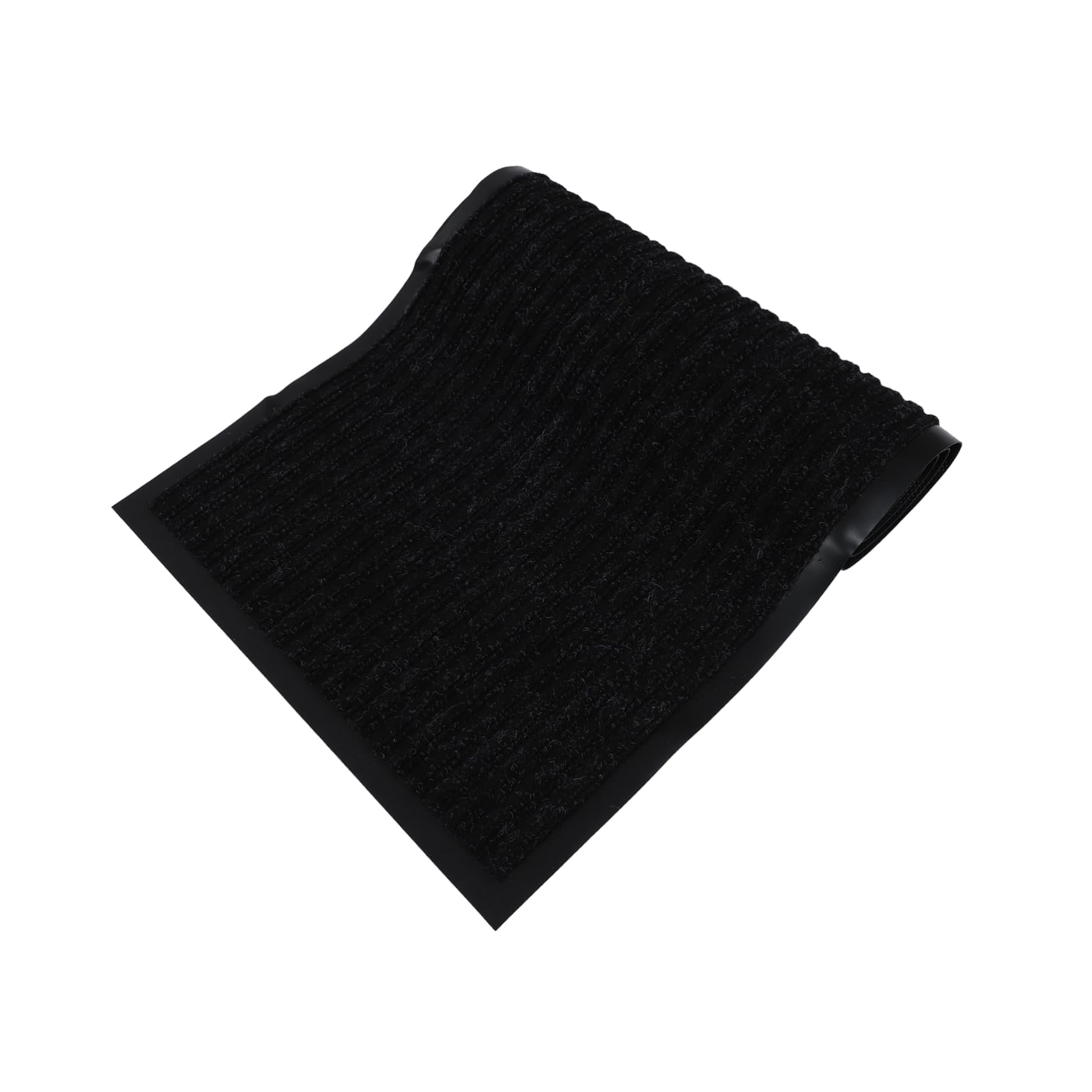 Tapis de salle de bain noir rayé en polyester Milisten pour douche et intérieur