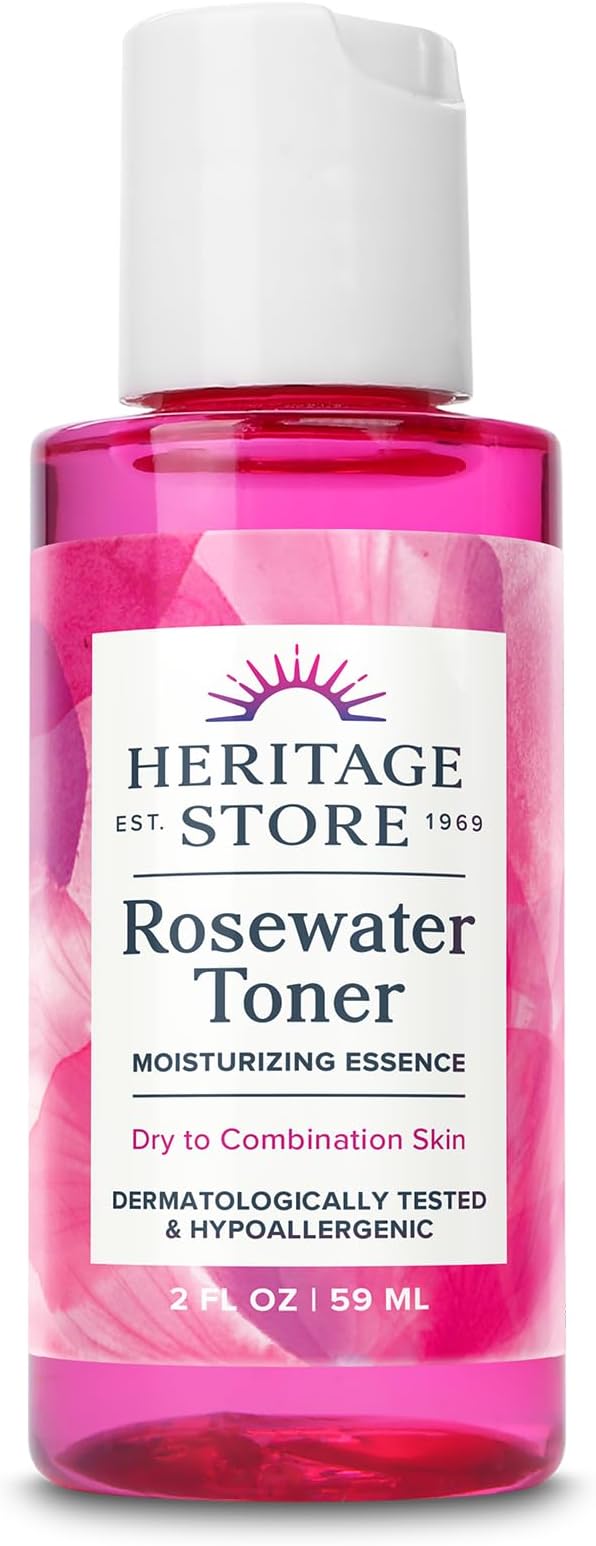Rosewater Toner, Moisturizing Essence, 2 fl oz (59 ml), Heritage Store