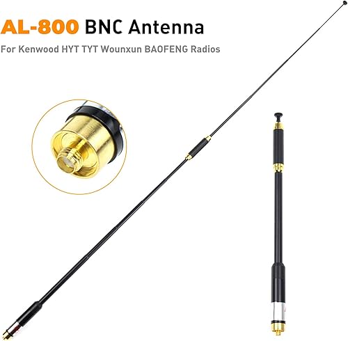 Miniatura 2 de AL-800 SMA-Antena de conector hembra Antena súper telescópica de alta ganancia VHF/UHF 144/430MHz para Kenwood TYT HYT Wouxun BAOFENG UV-5R UV-82 etc