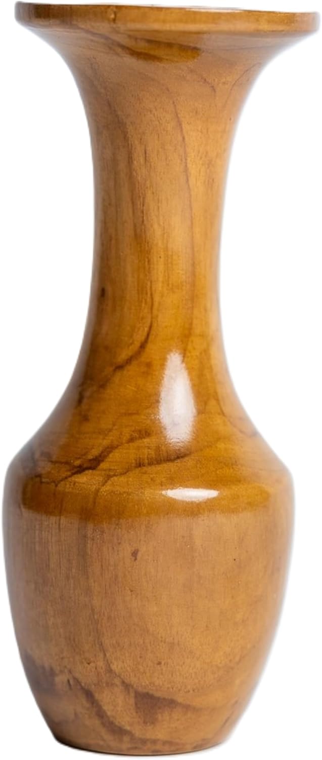 Natural Wood Vase for Home Decor, Office Decor, Wedding Decor, 8 inches Tall